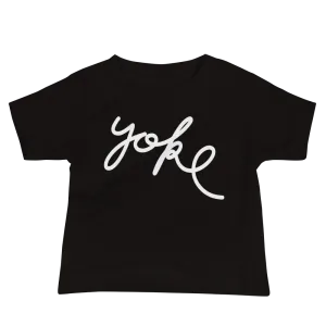 Yoke Script Black Baby T-Shirt