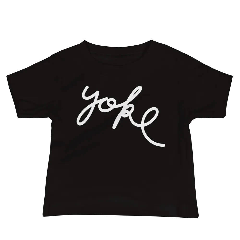 Yoke Script Black Baby T-Shirt