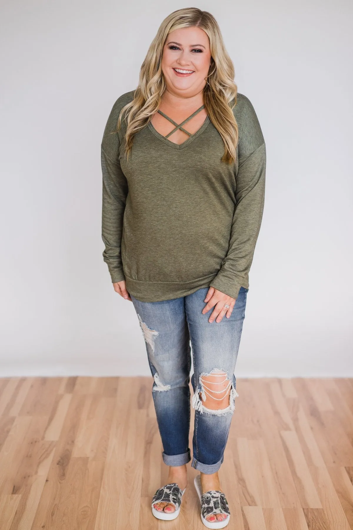 You Crossed My Path Sweatshirt- Olive