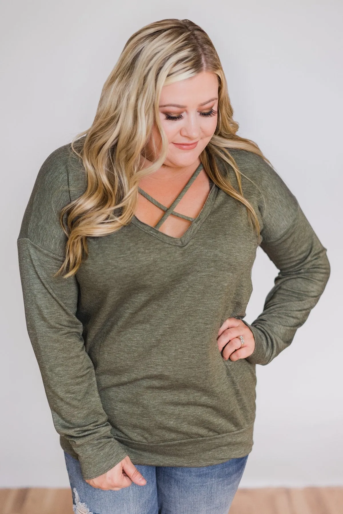 You Crossed My Path Sweatshirt- Olive