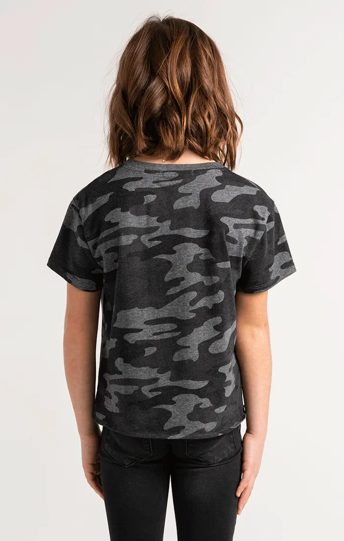 Z Supply Girls Memphis Camo Crew - Charcoal