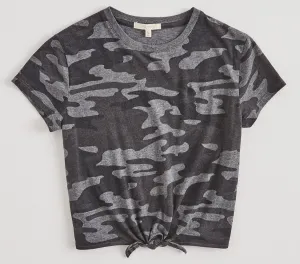 Z Supply Girls Memphis Camo Crew - Charcoal