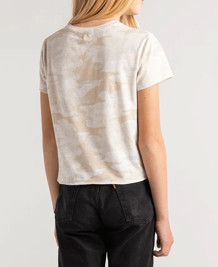 Z Supply Girls Memphis Camo Crew - Light Oatmeal