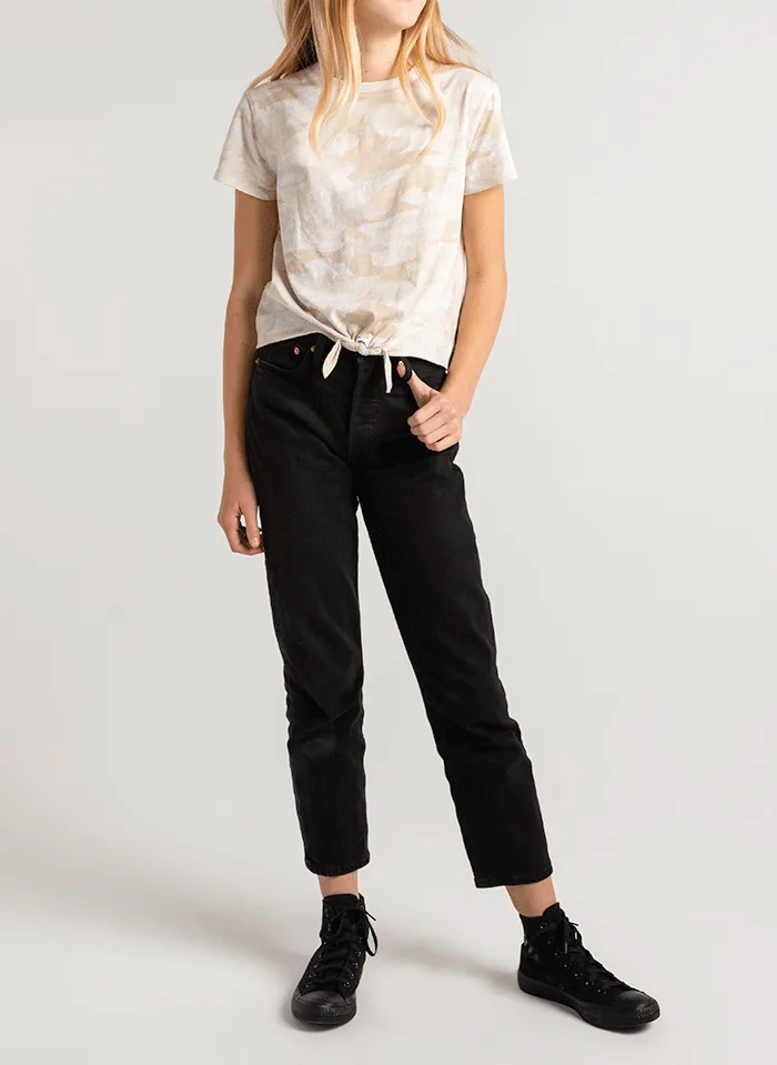 Z Supply Girls Memphis Camo Crew - Light Oatmeal