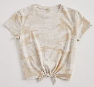 Z Supply Girls Memphis Camo Crew - Light Oatmeal